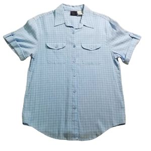Laura Scott M Baby Blue Lightweight Button Down